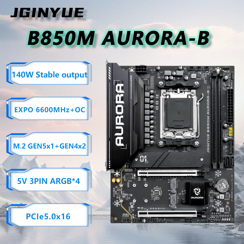 JGINYUE B850M AURORA-B Motherb - Am5 Micro Atx Pcie 5.0 Motherboard ulasan dan harga